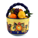 ALC-CA-FRA - Hand Made Blue-Fruit Style Ceramic Basket