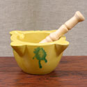 MORTERO-002 - Hand Painted Mortar and Pestle - Yellow - Large